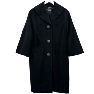Vintage 60s Coat Small Medium 100% Chinese Cashmere 3/4 Sleeve Capsule Old Money